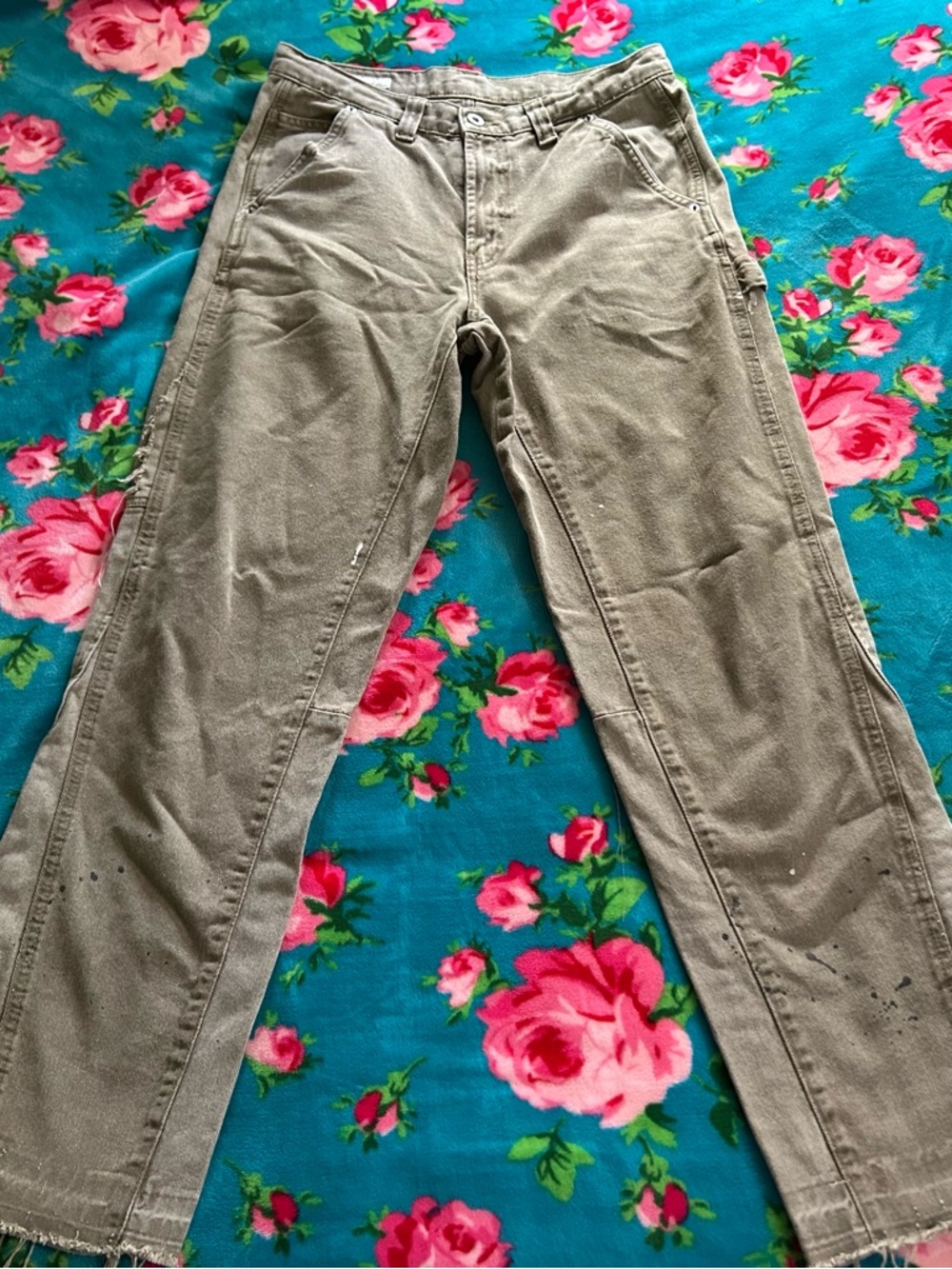 Zara Taupe Straight-Leg Jeans